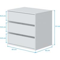 Banco de Almacenamiento con Tres Cajones Acabado Blanco Mate Dimensiones 60cm x 57cm x 44cm - details 2