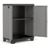 Armario de estilo alto | Armario alto de almacenamiento | Resina | 2 puertas y 3 estantes regulables en altura | Color Gris/Negro | 173 x 68 x 39 cm - details 9