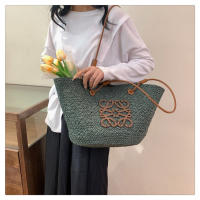 Bolso de Mano de Paja Tejido a Mano Bolso de Playa de Hombro para Vacaciones de Gran Capacidad - details 42