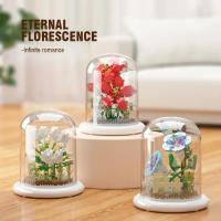 Bloques de construcción LED, ramo de flores eternas, Mini bloque de flores, ladrillo, regalos de cumpleaños para niñas, novia - details 4