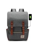 Mochila retro para ordenador portátil con puerto de carga USB, mochila de viaje impermeable para hombres y mujeres - details 29