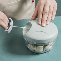 Extractor Manual de ajo y picadora de carne, cortador de verduras extraíble a mano de 3 hojas para procesamiento eficiente de alimentos de cocina - details 0