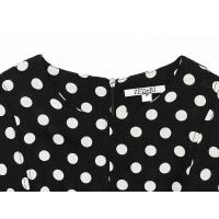 Polka Dot Dress with Round Neck Sleeveless, Long Flared Dress, Summer New Arrival Women's Clothing BUNO-2025Temperament. - details 4