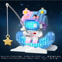 Micro Diamond Particle Building Blocks Twelve Constellations Astronauts Fishing for Stars Creative Building Block Assembly Gift - details 5