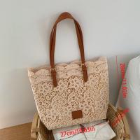 Bolso de hombro de encaje ahuecado de gran capacidad, bolso de mano de ganchillo con flores, bolsos ligeros tejidos con flores para mujer - details 0