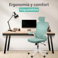 Silla de Oficina Ergonómica Ajustable, Reclinable, Soporte Lumbar, Reposacabezas, Plegable, Transpirable, Ruedas Giratorias 360° Soporta hasta 120kg - details 2