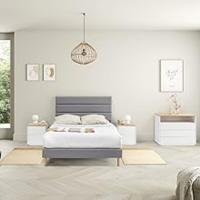 Cama tapizada Aroma color gris