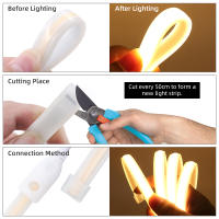 Cinta LED COB de 10M 20M 25M Luz de Tubo Neón de Alta Densidad 220V 288LED/M Impermeable IP67 para Decoración de Cocina y Jardín Marca XUNATA Tamaño Ajustable - details 8