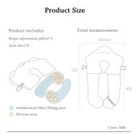 Almohada para bebé, posicionador de cabeza transpirable para recién nacido, en forma de nube, extraíble, ajustable, antiespantajo, cojín de cabeza plana - details 11