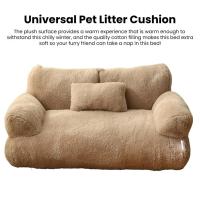 Sofá suave y cómodo para mascotas, cama extraíble y lavable, nido de felpa antideslizante, cojín decorativo para dormir para gatos, suministros para mascotas, 1 Juego - details 24