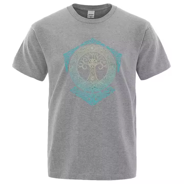 Camiseta Yggdrasil con Diseño de Árbol del Mundo Camiseta de Hombre con Estampado de Mitología Nórdica Moda de Verano 2022 - 1
