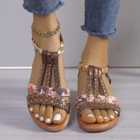 Sandalias de mujer sin cordones de estilo étnico de playa nuevas de verano para mujer - details 7