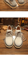 Cuero genuino de alta gama de cuero de vaca puro esmerilado zapatos altos casuales de tabla zapatos transpirables con suela gruesa. - details 12