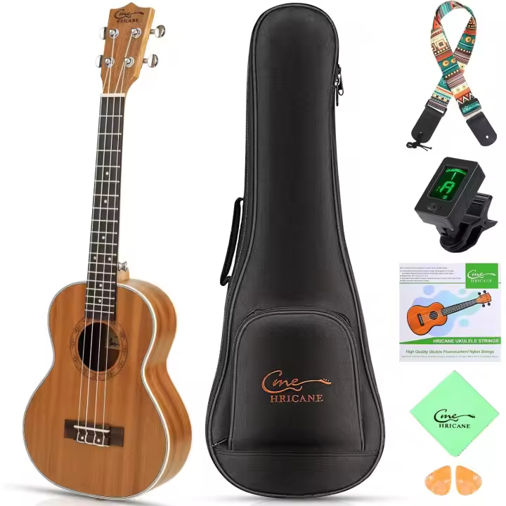 Ukeleles Concierto 23 Pulgadas UKM-2, Instrumento de Caoba, Ukulele tradicional, ukele hawaiana con bolsa grande - 1
