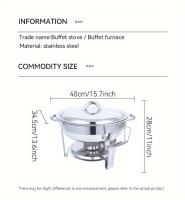 Juego de calentador de Buffet de platos de frotamiento de acero inoxidable de 4L, Ideal para restaurante, Hotel y uso comercial de cocina - details 3