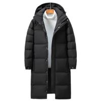Chaqueta de plumón para hombre y mujer, abrigo largo hasta la rodilla cruzado, grueso, cálido, a la moda, para invierno, 2025 - details 6