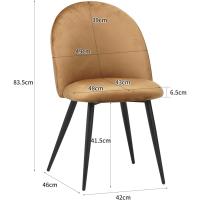 Juego de 4 sillas de comedor con funda de terciopelo, color beige - Diseño vintage elegante, funda de terciopelo, silla tapizada con certificado SGS - Silla moderna de cocina - details 2