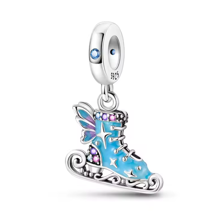 Abalorio azul para zapatos de skate, dijes de plata, pulsera para hacer joyas - 1