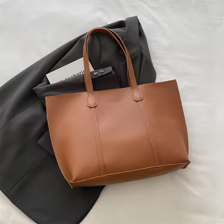 Bolso de Cuero Suave de Gran Capacidad Tendencia Coreana 2024 Bolso de Hombro Elegante y Moderno para Mujeres Bolsos y Viajes - 1