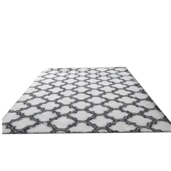 Alfombra de terciopelo blanco para sala de estar, alfombras gruesas y mullidas, largas y suaves, decoración de dormitorio, alfombrillas de felpa teñidas para habitación de niños - 1