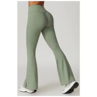 Pantalones acampanados de cintura alta para mujer, pantalones acampanados elásticos para gimnasio, ropa deportiva, botas cortas, mallas de Yoga - details 6