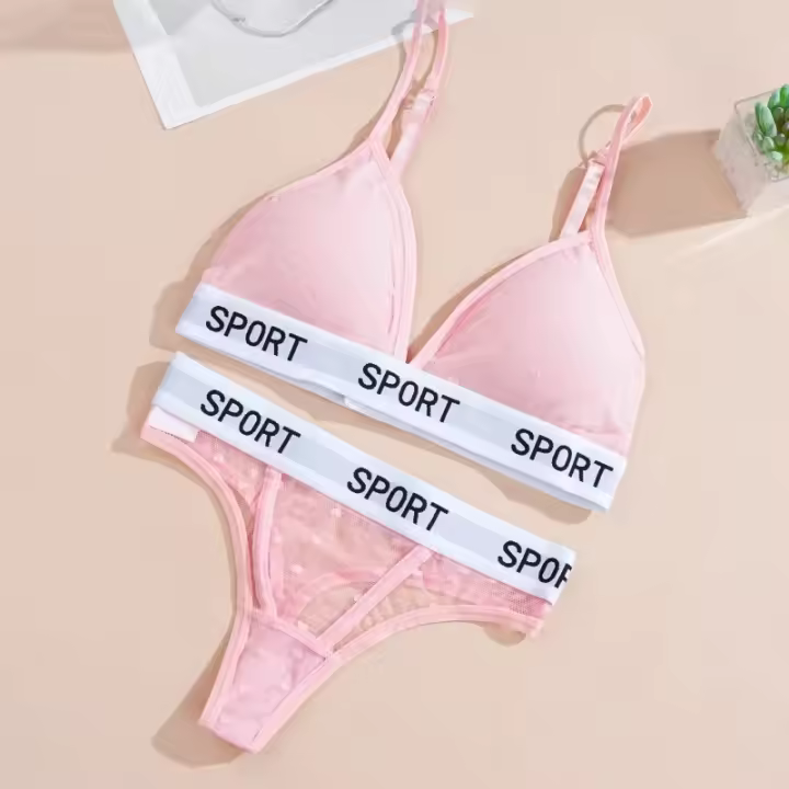 2 unids/set de sujetadores de encaje sexis para mujer, bragas brasileñas con perspectiva de cintura baja, sujetador suave inalámbrico para mujer, conjunto de sujetadores push-up para mujer - 1