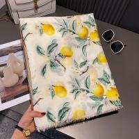 Nueva moda, suave bufanda de viscosa Floral con árbol de limón, chal bohemio elegante con flecos finos para mujer, perfecto para viajes y Hijab musulmán informal 2025 - details 0