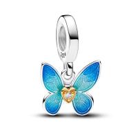 Colgante de Mariposa Azul en Plata de Ley 925 Diseño de Gradiente Veraniego Adornos DIY de Joyería - details 0