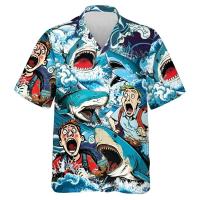 Ropa de playa hawaiana para hombre con estampados de animales interesantes, camisa con cuello de surf Aloha, vacaciones, manga corta, Hola - details 16