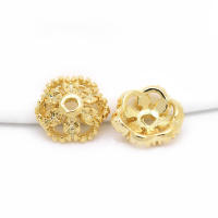 Tapas de cuentas de copos de nieve de latón de Color dorado de 18K, accesorios de alta calidad para manualidades, materiales para hacer joyas, sitio web oficial de Rosediy - details 37