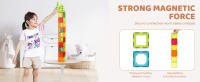 SucceBuy Azulejos magnéticos, 180 piezas de bloques de construcción para niños, con bases de automóviles y rueda de la fortuna, juguetes STEM para mayores de 5 años - details 1