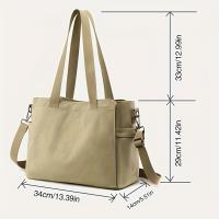 Elegante bolso de mano de lona de poliéster marrón para hombres y mujeres: bolso de hombro y bandolera informal de negocios versátil con múltiples bolsillos, perfecto para el trabajo o el uso diario, bolso cruzado pequeño - details 6