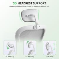 Oficina Ergonómica, Silla Gaming, con Reposacabezas Ajustable, Soporte Lumbar y Apoyabrazos Plegables, Asiento Cómodo para Juegos, Capacidad Máxima de 120 kg - details 5