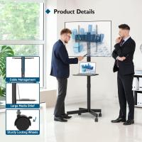Soporte TV Ruedas para Televisión de 23 a 60 Pulgadas, Soporte TV Móvil con Estante para Portátil y Altura Ajustable, Carga Máx. 25 kg y VESA 400x400 mm - details 3