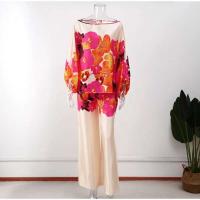 Conjunto de Pijama de Satén Impreso para Mujeres 2 Piezas, Hombro Descubierto, Pantalones Largos, Top de Cama Decoración del Hogar - details 18