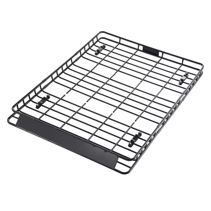 Canasta Universal para Portaequipajes de Techo SucceBuy, 162.56 x 127 x 10.41 cm, Portaequipajes de Techo con Dos Redes de Carga de 35.4 x 39.4 Pulgadas, Capacidad de 68.04 kg, Acero Aleado Resistente con Recubrimiento Antioxidante, Apto para SUV, Camione - 1