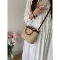 Bolsos de Viaje Hechos a Mano para Mujer Bolsos Cruzados de Verano de Paja con Asa de Madera - details 13
