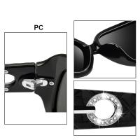 Gafas de sol polarizadas para mujer UV400, gafas con montura de mariposa de diamante Retro, ropa de moda, gafas de protección solar, gafas de sol de viaje para mujer - details 6