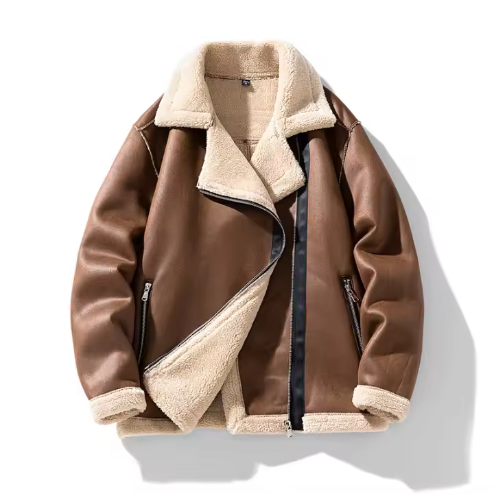 Abrigos gruesos de lana para hombre, chaquetas cómodas sencillas de Color sólido, con cuello vuelto, a la moda, novedad de invierno, 2024 - 1