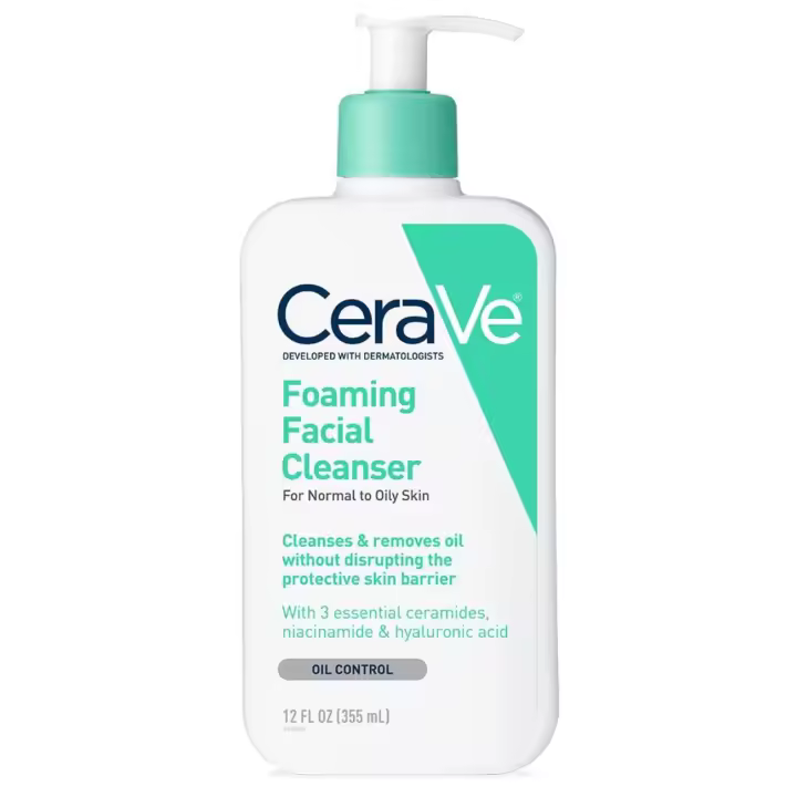 Limpiador facial espumoso CeraVe, 12 onzas - 1