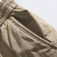 Pantalones Cargo de Verano para Hombres Cintura Elástica, Color Sólido, Gran Bolsillo, Pesca al Aire Libre, Material de Algodón - details 13