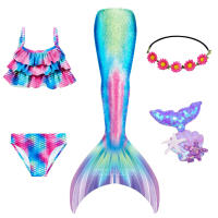 Traje de baño de cola de sirena con monoaleta para niña, vestido de princesa, Bikini, traje de baño para nadar - details 28