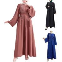 Y moda industria pesada rebordear Ig vestido de mujer elegante azul marino exquisitas túnicas musulmanas ropa de fiesta - details 5