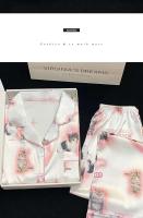 Decoración de satén para niñas Kawaii, hermosos estampados de gatos largos y cortos a la moda, novedad de verano, ropa de dormir exquisita para mujeres, seda - details 8