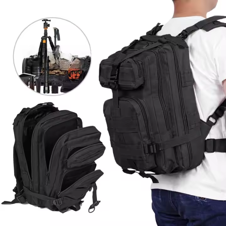 Mochila táctica ligera de asalto para hombre, bolsa de viaje y senderismo, sistema MOLLE impermeable, para caza, 3 días, 25L - 1