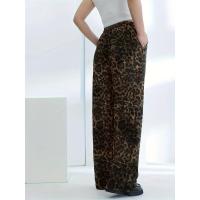 Pantalones de mujer con estampado de leopardo, pierna recta, cintura alta, XXL, cómodos, elásticos, tres informales - details 2