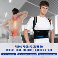 Corrector de postura de espalda para mujeres y hombres, soporte Lumbar para cuello, hombros, mejora la joroba y el alivio del dolor de espalda - details 12