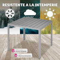 Mesa de Jardín Exterior de Aluminio 90x90x74,5cm Diseño de Patas Ajustables y Topes - details 14