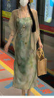 Ropa de mujer de nuevo estilo, cheongsam impoved, estilo chino joven, pintura al óleo de gils, camisola larga, vestido fino, - details 4