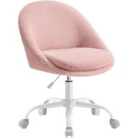 Algodón y Lino, Silla de Escritorio, Acolchada con Espuma, Altura Ajustable, para Estudio, Dormitorio - details 1
